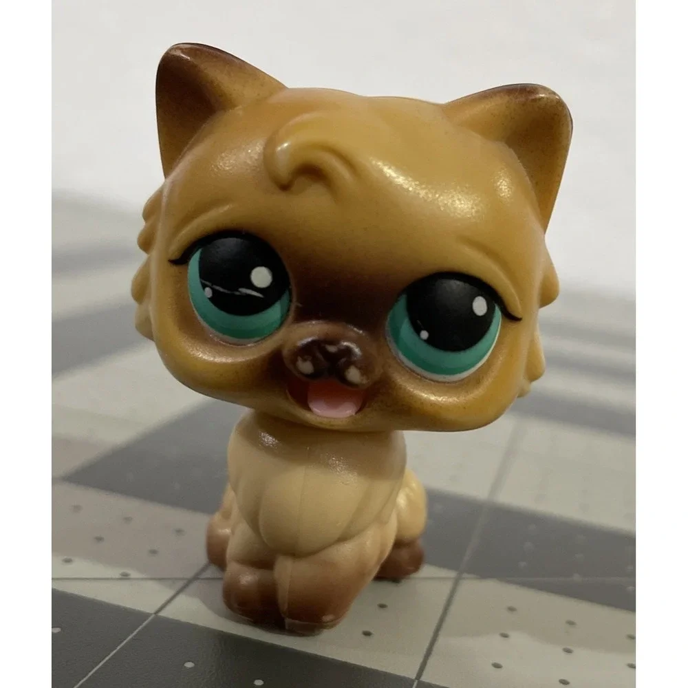 Littlest Pet Shop Cat Magic Motion Brown Persian Teal Eye YUM YUM Kitty LPS 2005